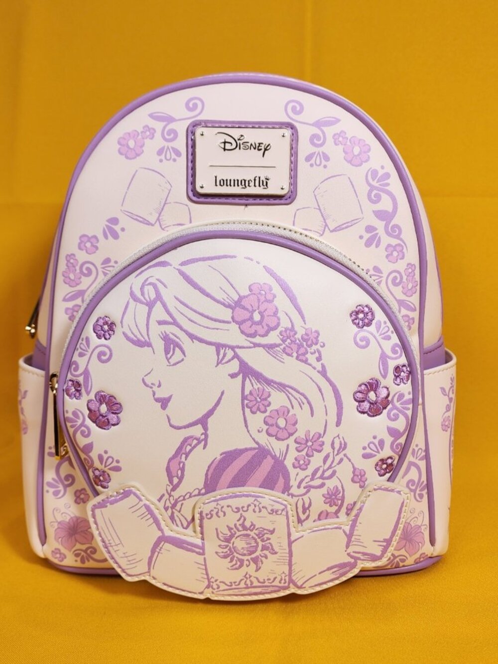 Loungefly Disney Princess Tangled Rapunzel Sketched Purple Mini Backpack NEW
